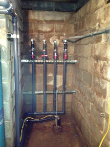 plumbing in a basement